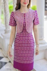 Stitching fake two piece ethic pattern dress
