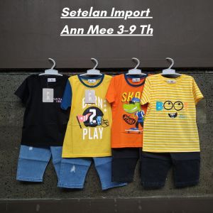 ANN MEE SETELAN ANAK COWOK 3-9 TH BAJU IMPORT FORMAL CASUAL ATASAN KAOS PENDEK BAWAHAN CELANA JEANS
