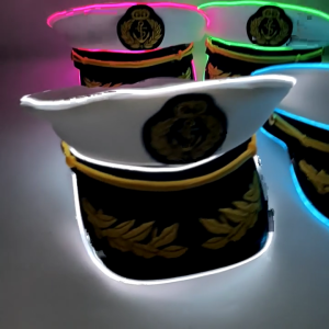 Stylish LED Light Up Hat with Captain Embroidery for Nighttime Parties and Outdoor Fun