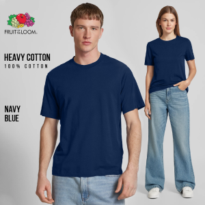 Fruit of the Loom Heavy Premium Tshirts for Men & Women 100% Cotton Mens T-shirts Basic Daily Tops Plain Tees Navy Blue