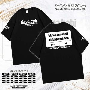 T-SHIRT LAKI-LAKI TANPA HOBI / KAOS DHALCIM / BAJU DEWASA PRIA WANITA KEREN BAHAN COTTON TebunsuStore