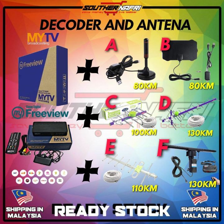 [ ORIGINAL 100% ] MYTV DECODER FULLSET MYFREEVIEW HDTV DVBT2 MALAYSIA ...
