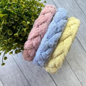 Bando Lebar Kepang Polos Wanita Gaya Korea / Bandana Kepang kecil / kepang renda kecil