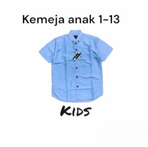 kemeja polos anak usia 1-13 tahun lengan pendek terbaru 2024