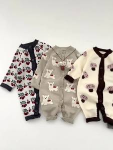 Baby Clothes Autumn Winter Super Cute Knitted Jumpsuit Baby Autumn Outfit Adorable Crawling Suit Infant Small Age Winter Outdoor Wear