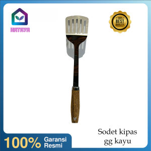 HATAYA SHOP - SPATULA STAINLESS STEEL PENIRIS MINYAK/Sodet Kipas Stainless Steel Gagang Kayu/SODET TUMIS/SODET KIPAS TEBAL/SODET TUMIS SAYUR/SODET SPATULA BAGUS