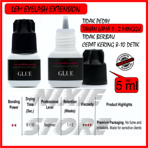 Lem Bulumata Eyelash Extension GLUE Original Lem Bulu Mata  TAHAN LAMA TIDAK PERIH TIDAK BERBAU PREMIUM Import 5 ml