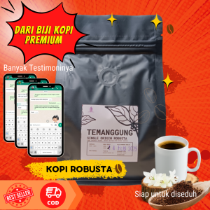 Kopi Temanggung Robusta Bubuk Murni Asli 100% Rasa Pahit Kuat 250 gram