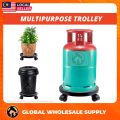 4 RODA-PVC Round Gas Stand Roller With Wheels Kaki Roda Tong Gas Roller Stand Gas Tank Trolley Heavy Duty Thick Material. 