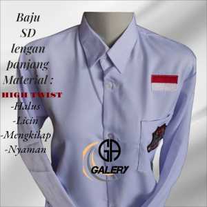 DISKON baju sekolah putih kemejan putih SD lengan panjang bahan HIGH TWIST licin