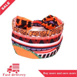 [COD] Fashion Cotton Stretch Headband African Pattern Print Twist Style Elastic Hair Band Wide Hairbands Bandana Turban Knot Headwrap
