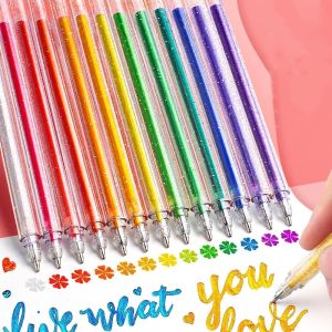Shinning Shimmering Glitter Colouring Doodling Pen Metallic Colorful Gel Marker 12pcs