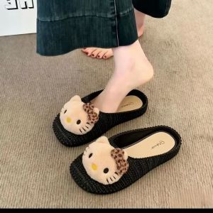 Free Shipping New Style Soft And Cute Cat-Themed Slippers For Women 2026 Summer Collection Slip-On Design Non-Slip Mule-Style Half-Slippers