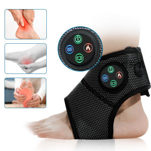 Smart Air Pressure Foot Massager Electric Ankle Brace Vibrations Heating Acupuncture Points Pain Relief Massage Therapy for Heels Toes and Ankles Hot Compress