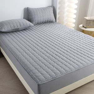 100% Waterproof Mattress Cover Quilted Cotton Mattress Pad Fitted Bed Sheet Mattress Protector Garterized Bed Cover