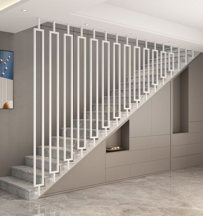 Online celebrity stair handrail railing Nordic modern minimalist attic ...