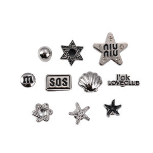 10Pcs/Set Luxury Style Crocs Jibbitz Charms Shoe Accessories Detachable 3D Shoe Buckles for Crocs