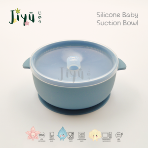 JIYU [JB-008] Silicone Suction Bowl with Lid / Mangkok Silikon Suction dengan Penutup BPA FREE