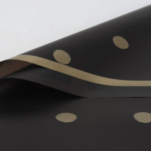 Flower Wrapping Polkadot Les Gold Cellophane Kertas Buket Bunga Wrapping Paper KB6030