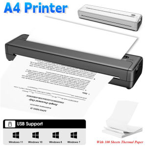A4 Portable Thermal Printer Wireless Mobile Travel Printers Bluetooth Label Maker with Sheets