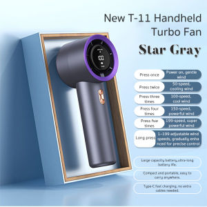Portable Handheld Fan 199 Speed Adjustment Strong Wind Low Noise Rechargeable Long Battery Life USB Charging Mini Cooling Fan for Outdoor Office