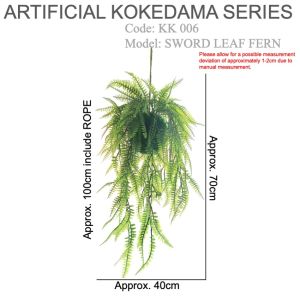 ⭐MOSS BALL WITH PLANT⭐ Kokedama Moss Ball Artificial Plant Hanging Decoration Faux Greenery Bonsai Style Plant Indoor Outdoor Living Room Bedroom Office Home Decoration Tabletop Desk Garden Decorative Artificial Plants