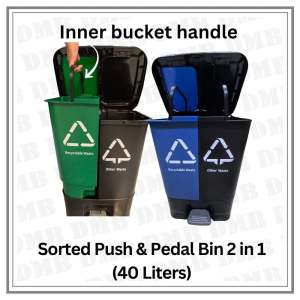 Sorted Push & Pedal Bin 2 in 1 - 40 Liters (LD40F-2)