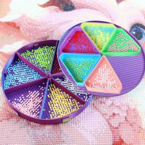 HUANG Stackable Diamond Painting Tray Multi-Color with Lid Rhinestone Sorting Tray Multifunctional Triangle Tray Diamond Painting Storage Tray DIY Diamond Painting