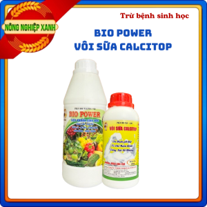 Bộ đôi trừ bệnh cây trồng nhanh lành vết bệnh - BIO POWER + VÔI SỮA CALCITOP - thán thư xì mủ rỉ sắt sương mai... Phân bón vi sinh cao cấp