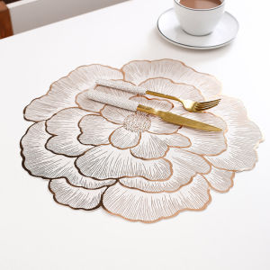 2/4pcs Lotus Insulation Pad Proof Waterproof and Oil Proof PVC Washable Decorative Dining Table Mats