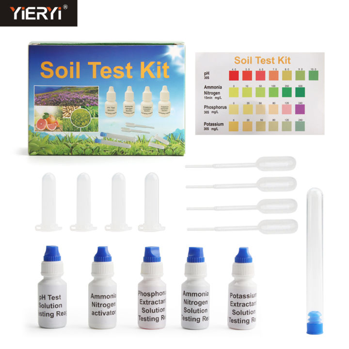 Yieryi Soil test kit Soil PH Test Solution Phosphorus N1 Nitrate P1 Potassium K1 K2 Extractant