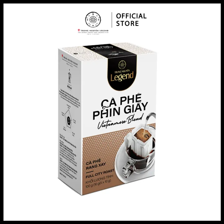 Trung Nguyên Legend - Cà phê phin giấy Vietnamese Blend - Hộp 10 gói x 10gr ( cà phê đen không đường)