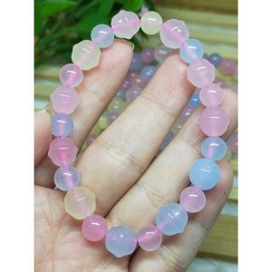 Colorful Chalcedony Bell Bracelet/8mmbead 10mm Bell/彩玉髓铃铛手串