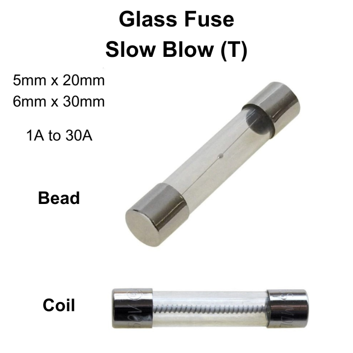 Slow Blow Glass Fuse 5x20 6x30 250V 1A 2A 3A 5A 6A 8A 10A 12A 15A 20A 30A Glass Tube Fuse Fius Kaca
