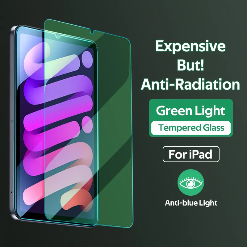TBTIC Full Coverage Screen Protector For iPad Air 11 Pro 13 2024 Air 4 5 10th Generation 10.9inch 7th 8th 9th 10.2 5th 6th 9.7 Air 3 10.5 film eye protection green light tempered glass screen protector