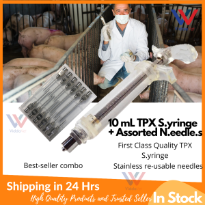 Syringe 10 mL TPX Heavy Duty + 1 Dozen Free Assorted Stainless Needles syringe needle for animal needle for pig syringe for dog syringe 10 ml syringe for animal veterinary syringe syringe needle syringe syringe needle 10cc syringe for handfeeding