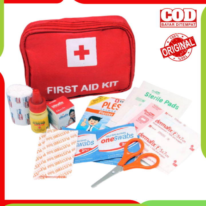 COD - P3K Tas Merah / Kotak P3K Lengkap Dengan Isi / P3K Onemed First Aid / Paket Tas P3K Lengkap dengan Isinya 13in1 Portable Outdoor First Aid Kit 13 in 1 Emergency Kits Alat Pertolongan Pertama Untuk Darurat Praktis Mudah Dibawa