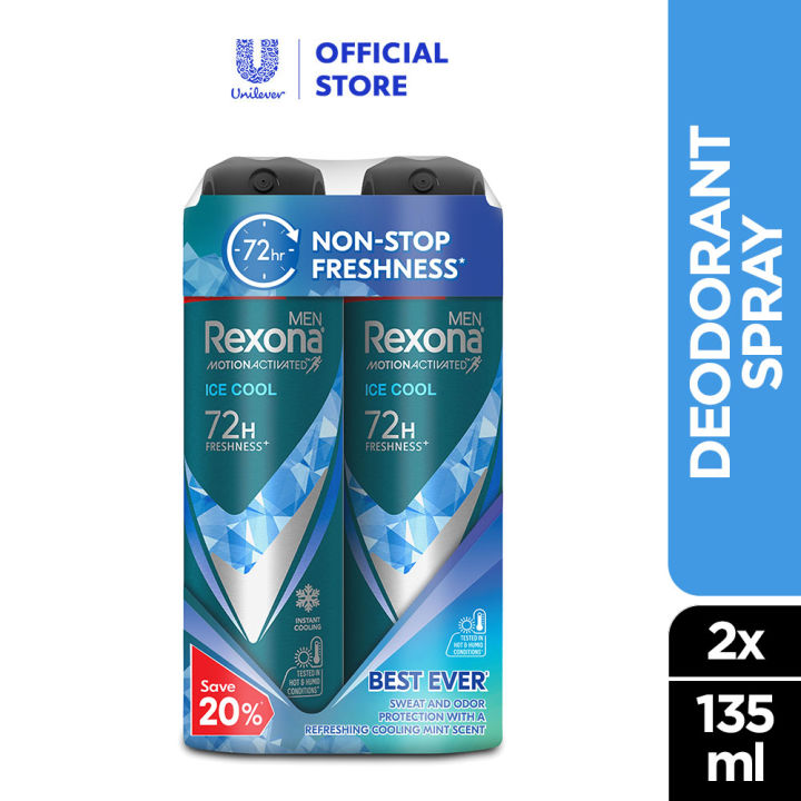 Rexona Men Spray Deodorant Ice Cool 135ml x Twin Pack Lazada