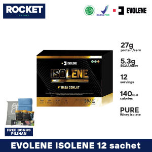 EVOLENE Isolene Whey Protein Isolate 396 gram 12 sachet servings