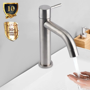【HOT SALE】hand wash faucet basin faucet 304 stainless steel faucet bathroom faucet 304 stainless steel faucet