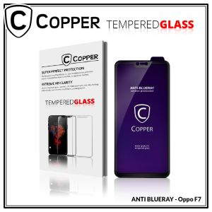 Oppo F7 - COPPER Tempered Glass Full Blue Ray