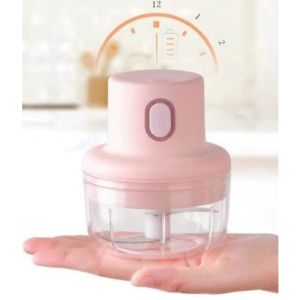 Máy xay tỏi ớt mini tiện lợi Pin có thể sạc lại nhựa ABS 2 cối 100ml + 250ml 2 lưỡi dao thép 304 không gỉ