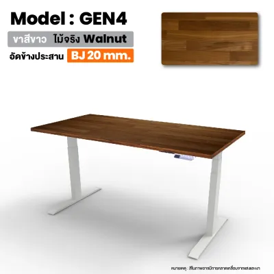 (Pre-Order) Ergotrend โต๊ะปรับระดับไฟฟ้าเพื่อสุขภาพ รุ่น Sit2Stand Gen4 ไม้จริง สี Walnut (Premium dual motor)