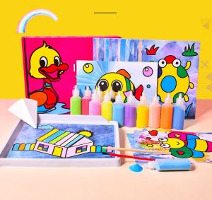 JoyToys Kids DIY 12 Colours Sand Art Craft Painting Games Set Educational Toys For Kids Birthday Gift Mainan Lukisan Pasir Mainan Budak Mainan Pasir Mainan Murah Hadiah Kanak Kanak 儿童沙画套玩具