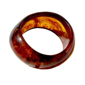 Women Fashion Gradient Brown Bangle Resin Comfortable Portable Accessory for Work Event and Social Gatherings