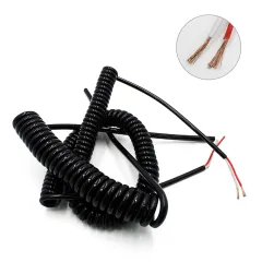  Wire Spring Spiral Cable 2 core -3-4-5-6-8-9-10-12 core  0.2mm0.3mm0.5mm Black and White Power Cord can Extend The tensile Wire  (Color : 2 core, Size : Stretch 1.2 Meter_15 AWG 1.5MM) : Electronics