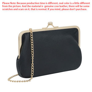 Hoàng Gia Bagger hôn Khóa Ví cho phụ nữ thời trang giản dị Ví cầm tay ví da thật dây xích nhỏ Túi đeo chéo 1843