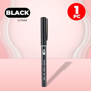 FCI Black Ink Sign Pen (0.5 mm) Super Liquid Ink Pen Black Smooth sold per (1pc/12pcs per box) for School and Office Supplies