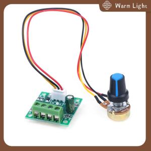 Warm Light แผงควบคุมความเร็วมอเตอร์ DC แบบปรับได้1803BK PWM 1.8V 3V 5V 6V 12V 2A โมดูลควบคุมความเร็วแรงดันไฟฟ้าต่ำ