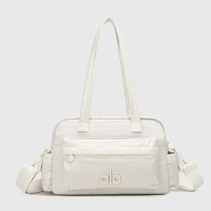 ALO Women Nylon Boston Shoulder Bag Multi Color Casual Handbag Removable Wide Strap Multi Pockets Daily Commute Crossbody Sling Bag